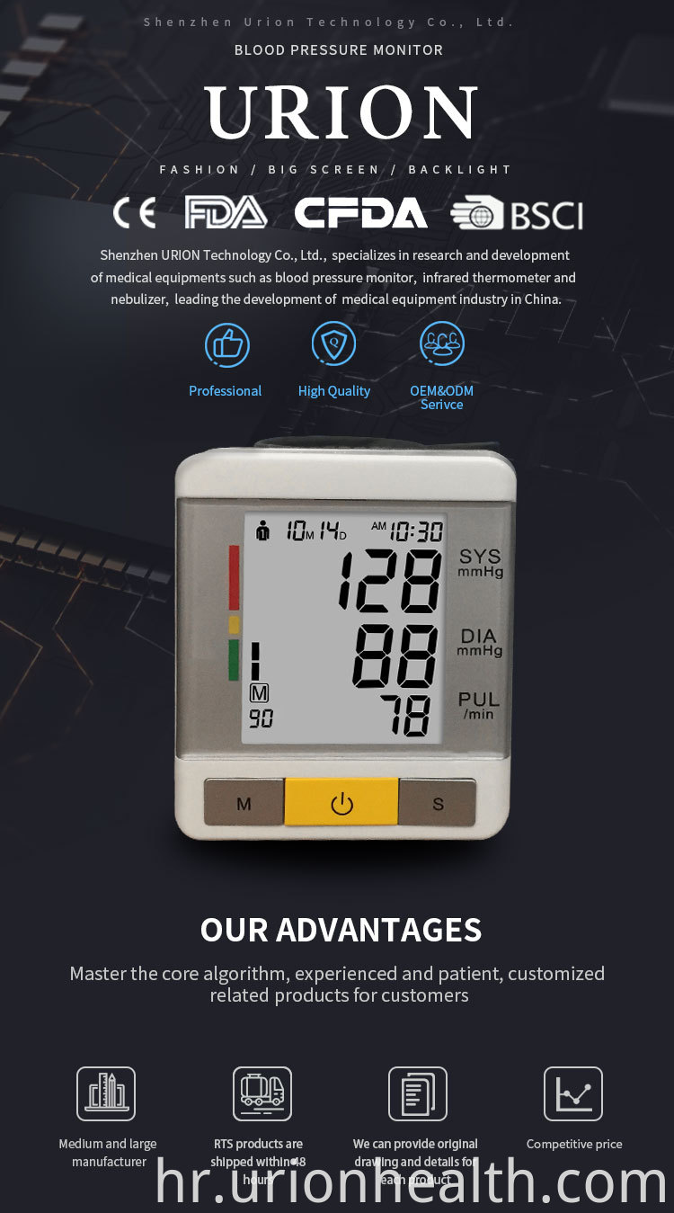 Wrist digital blood pressure monitor